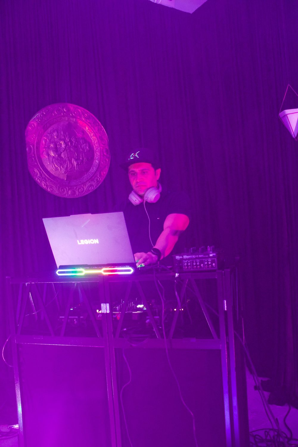 DJ Alphire behind the decks at a Bay Area event
